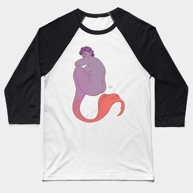 Purple Merm Baseball T-Shirt by lrmackay